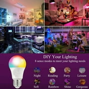 4 Pack E27 RGB LED Bulbs Light 16 Color Change Lighting Decor Light Lamp with IR Remote Control
