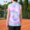 thumbnail image 4 of Ruyang Boys Tie-dyed T Shirts Summer Baggy Crewneck Sleeveless Camisoles Kids Gym Fitness Quick Dry Training Tank Tops, 4 of 5