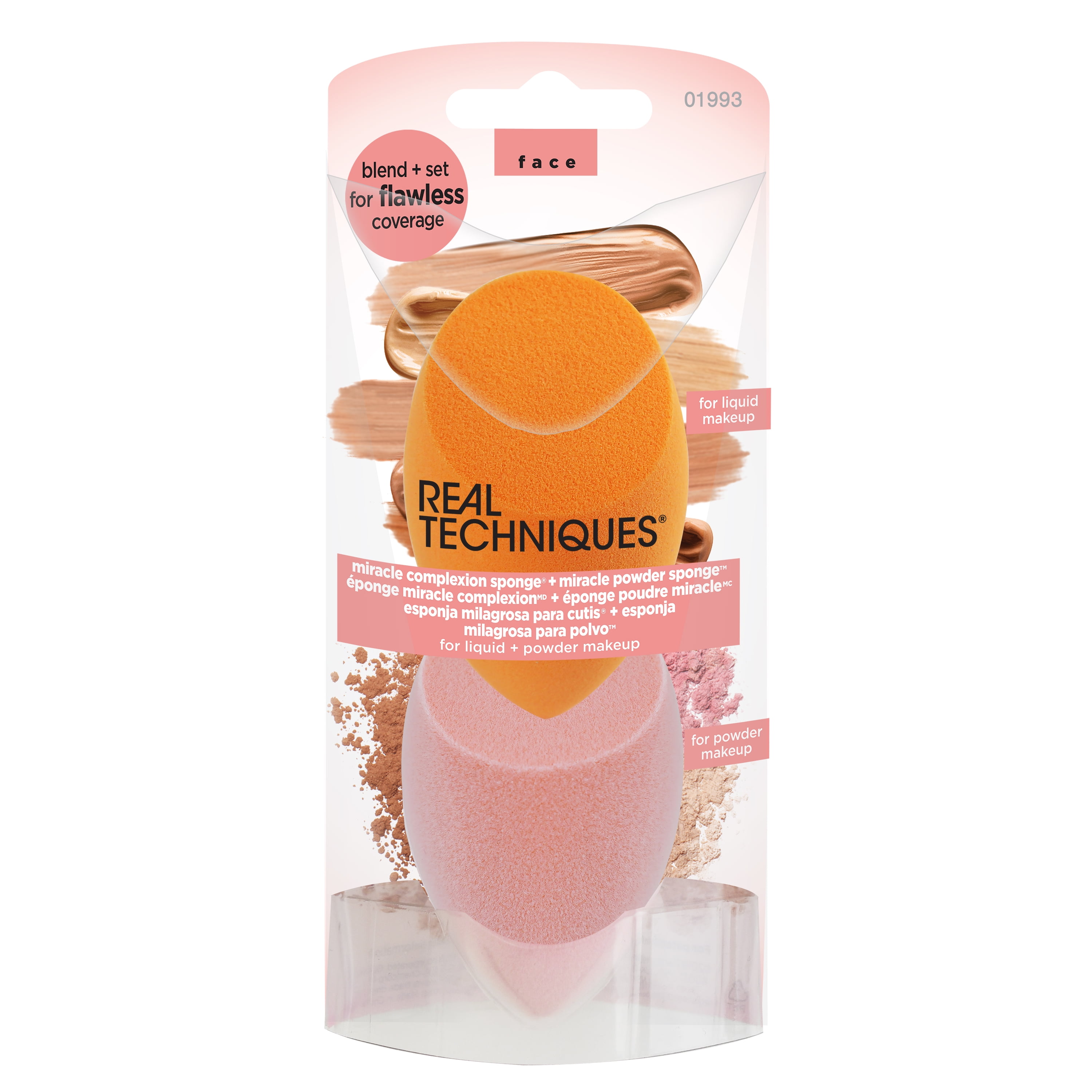 Real Techniques Miracle Complexion + Powder Makeup Blending Sponge, 2 Count