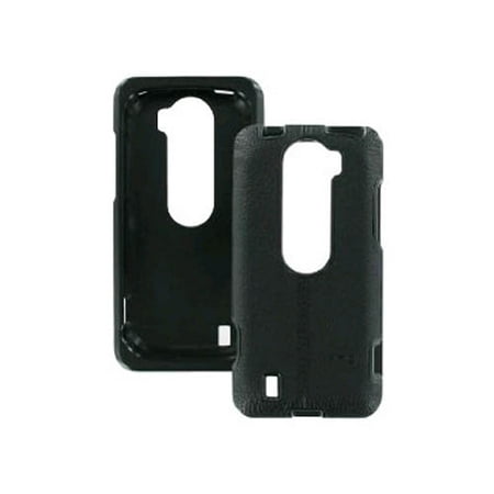 Htc Leather - OEM HTC MyTouch 4G Slide Leather Textured Hard Shell Case - Black / Black