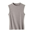 thumbnail image 4 of Ashirexll Womens Casual Tops, Summer Tops for Women, Round Neck Threaded Undershirt Sleeveless Camisole For External Wear, 4 of 7