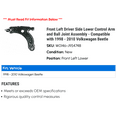 thumbnail image 2 of Front Left Driver Side Lower Control Arm and Ball Joint Assembly - Compatible with 1998 - 2010 Volkswagen Beetle 1999 2000 2001 2002 2003 2004 2005 2006 2007 2008 2009, 2 of 2