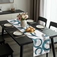 thumbnail image 2 of Turquoise Grey Table Runner 120 Inches Long, Geometric Circle Modern Abstract Simple Art Kitchen Coffee Dining Table Decoration for Home Party Birthday Wedding Home Decor 13x120 Inches, 2 of 8