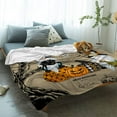 thumbnail image 2 of Yibo Watercolor Pumpkin Blanket Flannel Soft and Comfortable Anti-static Bed Sofa Blanket, 2 of 7