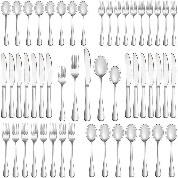 60 Piece Silverware Set Service for 12,Premium Stainless Steel Flatware Set,Mirror Polished Cutlery Utensil Sets,Durable Home Kitchen Eating Tableware Sets,Include Fork Knife Spoon,Dishwasher Safe