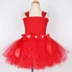 thumbnail image 4 of Vestido de tul con tutú de hada para niña, color rojo brillante, con alas de mariposa y purpurina, para fiesta de cumpleaños, 4 of 5