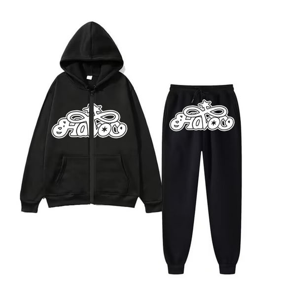 CONZONE Men's Sweatsuit 2 Piece Sets Casual Men's Jogging Tracksuit Set Letter Graphic Y2K Cardigan Hoodie Sweatpants Sweat Suit for Men Warm Fall Winter Athletic Track Suit Outfits