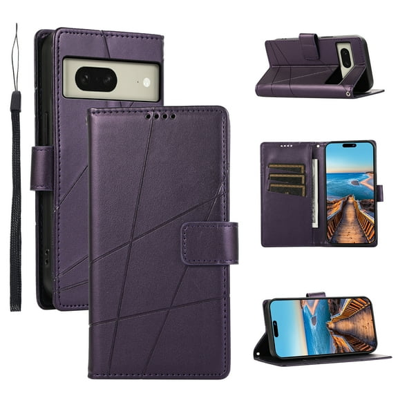 TECH CIRCLE Google Pixel 8 Wallet Case for Women Man, PU Leather Case Magnet Clasp Stand Credit Card Holder Flip Folding Phone Cover for Google Pixel 8 6.17" 2023,Purple