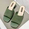 thumbnail image 1 of Sandalias y zapatillas de tacón medio para mujer Verano de prendas de vestir exteriores tejidas voladoras sandalias y zapatillas de mujer de moda, 1 of 6