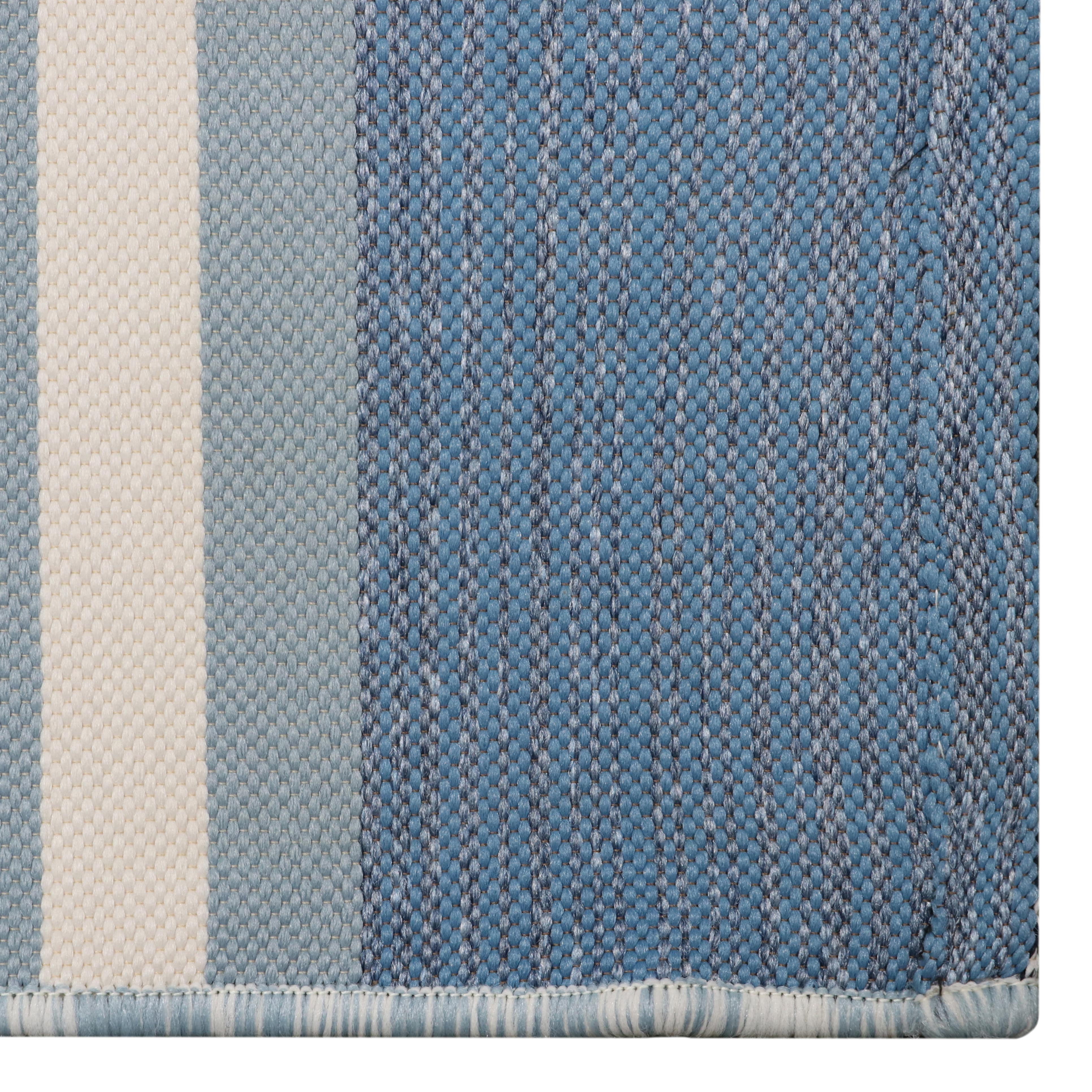 Better Homes & Gardens Stripe Blue Striped Outdoor Rugs, 8' x 10', Reversible
