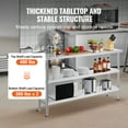 thumbnail image 3 of VEVOR Stainless Steel Food Prep Table, 14 x 60 x 34 Inch Commercial Kitchen Worktable, 3 of 9