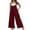 Wine Red, variant on Women's Casual Loose Jumpsuit Wide Leg Pants Spaghetti Straps Bib Overall Rompers with Pockets