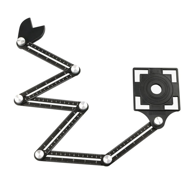 Almencla Règle de Mesure Multi-Angle Réglable, avec Outils de Carreaux de Queue en Alliage d'Aluminium 5 Trous