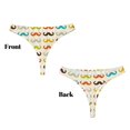 thumbnail image 3 of Balery Colorful Mustache Tangas de Algodón para Mujer con Estampado – Ropa Interior Sexy, Transpirable, G-string-Small, 3 of 6