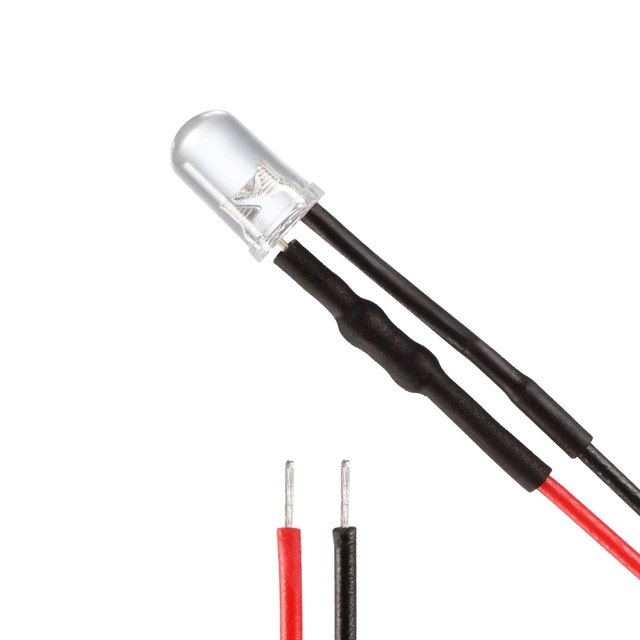 Luz LED preconectada, DC 24V 20mA - Bombilla redonda blanca preconectada de 5 mm para fiestas en barcos (10 PCS)