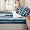 thumbnail image 5 of Homewish Blue Zipper Twin Comforter Sets with Fitted Sheet and 2 Pillowcases,Abstract Geometric Zipper Bedding Set,Reversible,4pcs, 5 of 8