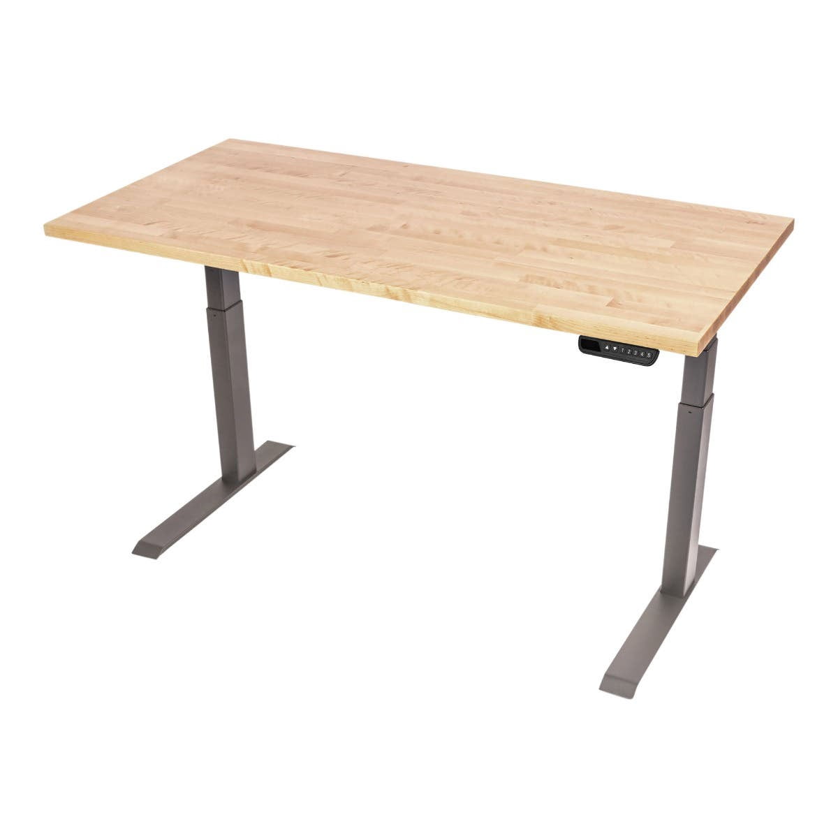 Stand Up Desk Store Dual Motor Electric Adjustable Height Standing Desk with EZ Assemble Steel Frame (Charcoal Frame/Gloss White Top, 60" Wide)