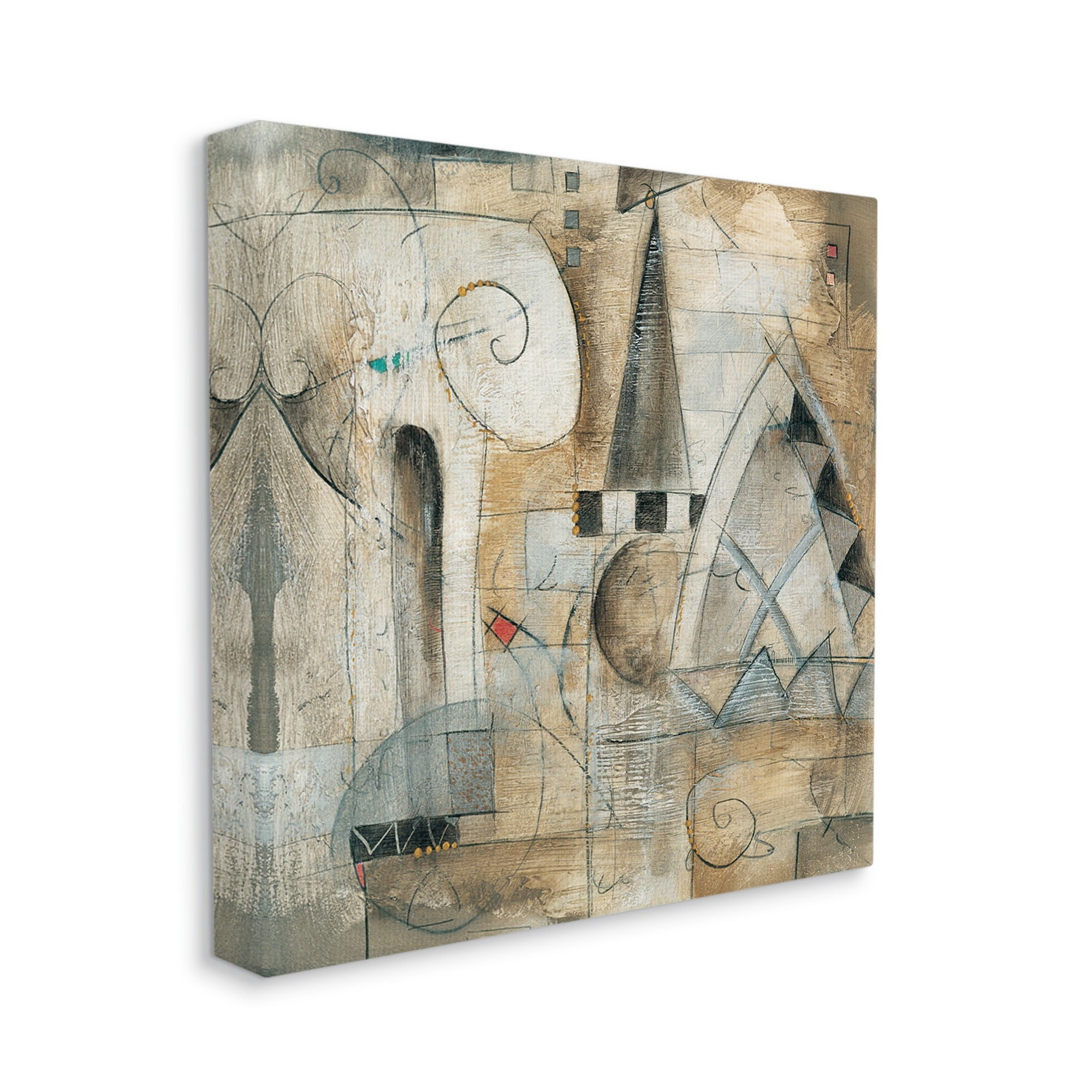 Stupell Industries Classic Architecture Abstract Steepled Buildings Ionic Pillar Painting, 17 x 17,Design by Eric Waugh