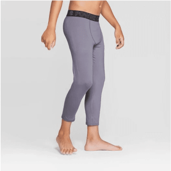 Boys' 3/4 Compression Tights - (Medium Gray, S 6/7)