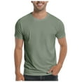 thumbnail image 1 of T-Shirts pour Hommes Doux Unis Col Rond Décontractés Basiques Verts Classiques d'Automne T-Shirts Hommes Taille g, 1 of 4