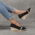 thumbnail image 5 of AXXD Women Sandals Summer Black Wedge High Heel Espadrilles Mothers Day, 5 of 7