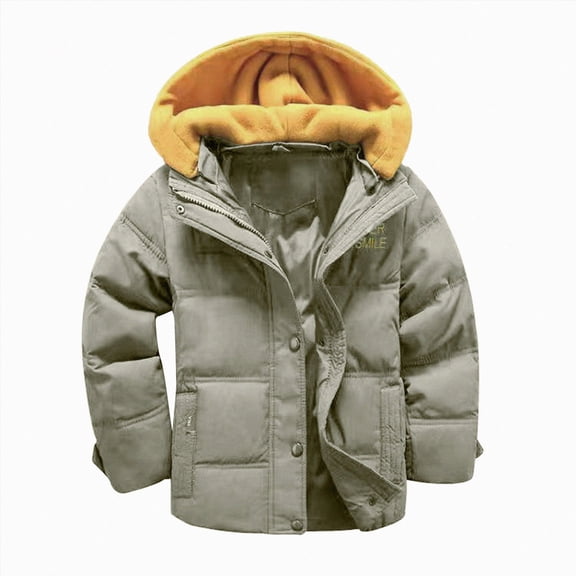 Dagaeig Girl Winter Coats Hooded Puffer Jacket Kid Snow Outwear Winter Coat Water-Resistant Windproof Boys with Detachable Hood Jacket 8-9 Years
