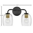 thumbnail image 4 of 85012BK Lark Percy - 2 Light Bath Vanity In Transitional and Classic Style-10.25 Inches Tall and 14.75 Inches Wide-Black/Lacquered Brass Finish, 4 of 19