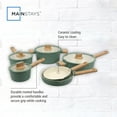 thumbnail image 4 of Mainstays Simplicity 10 Pcs Aluminum Nonstick Ceramic Cookware Set Green Sage, 4 of 8