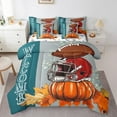 thumbnail image 1 of YST 7 Piece Bed in a Bag Twin Size Comforter Set for Kids Football Fall Bedding Set,Pumpkin Reversible Bed Set,Autumn Comforter with Sheet Set,All Season, 1 of 1