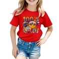 thumbnail image 1 of LUOGENLI T-Shirt pour Filles, 100 Jours d'École, Imprimé Mode, Manches Courtes, Col Rond, Ample, Décontracté, Ensemble Maxi, Boho Rouge 3-4 Ans, 1 of 4