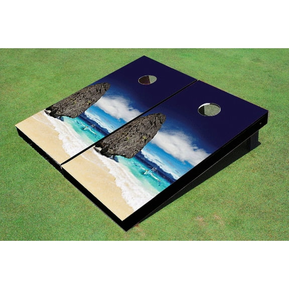 Rock Rowboat Themed Cornhole Boards
