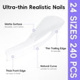 thumbnail image 4 of Kit de uñas de gel PEACECOLOR Square con set de extensiones de uñas de 240 piezas, 4 of 9
