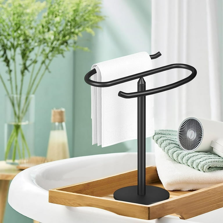 Hand Towel Holder for Bathroom,Black & Gold Hand Towel Bar, SUS304  Stainless Steel Hand Towel