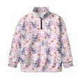 thumbnail image 4 of Uorisanigo Girls Half Zip Sweatshirt Fashion Quarter-Zip Pullover Jacket Oversized Strawberry Elephant Sweatshirts Long Sleeve Workout Shirts Pullover Jackets for Fall Winter Spring, 4 of 7