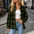 thumbnail image 6 of FAVIPT Lightweight Plaid Jacket for Women Long Sleeve Button Down Lapel Shackets Work Casual Fall Fashion Clothes Army Green,XXL, 6 of 8