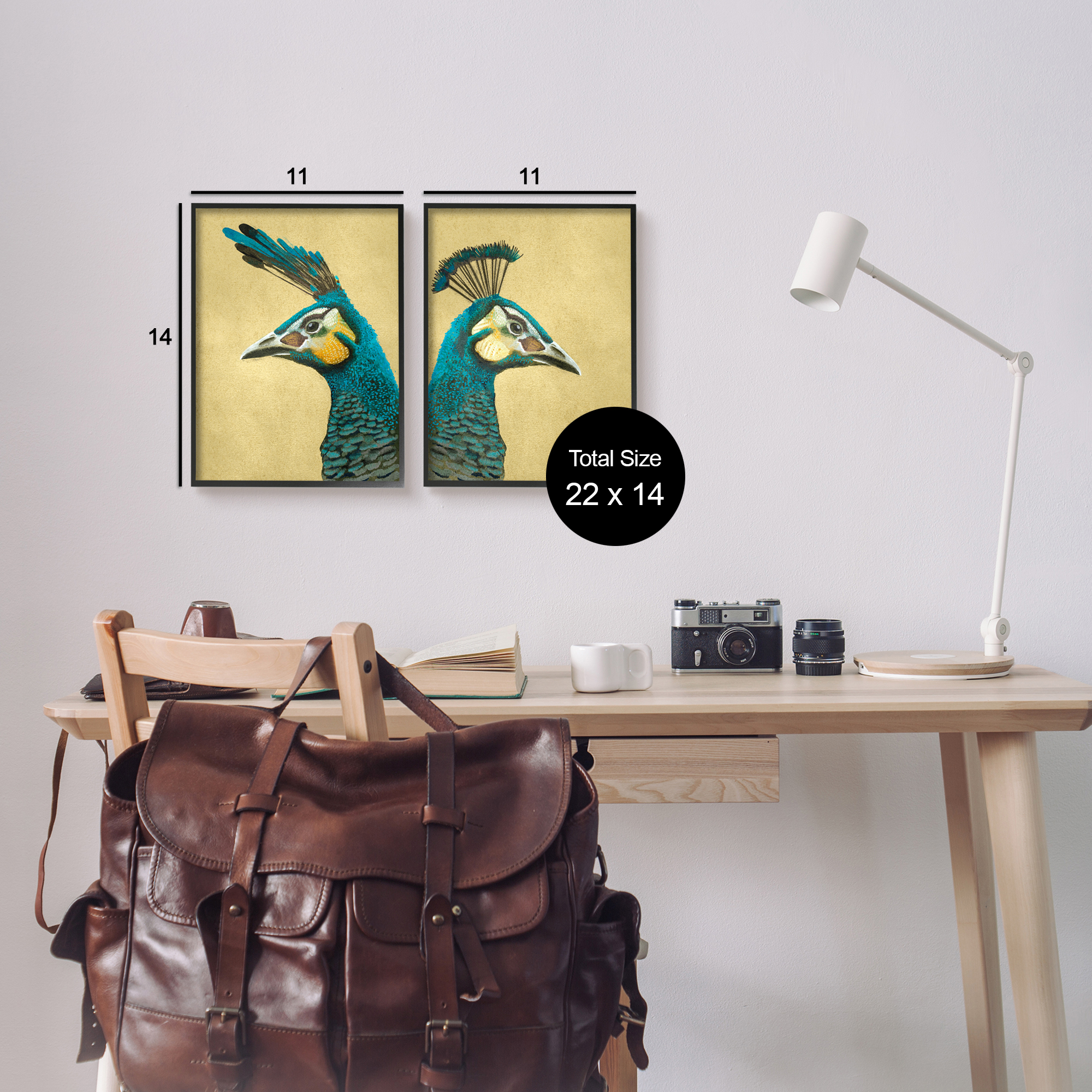 Stupell Industries Teal Peacock Portraits Animals & Insects Painting Black Framed Art Print Wall Art, 11 x 14