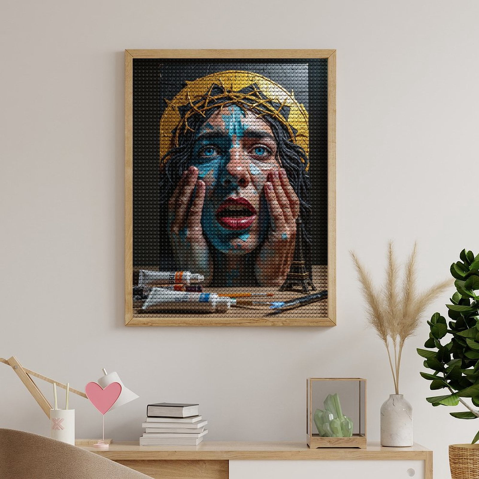Diamond Art Kits for Adults, Portrait Artistic Expression Face Painting 5D Diamond Painting Kits for Adults Beginners, DIY Full Drill Diamond Painting, Gem Art and Crafts 12x16
