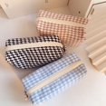 thumbnail image 5 of Portable Korean Travel Sundries Large Capacity Candy Color Plaid Makeup Bag Cosmetic Organizer Wash Bag Storage Pouch GREEN, 5 of 8