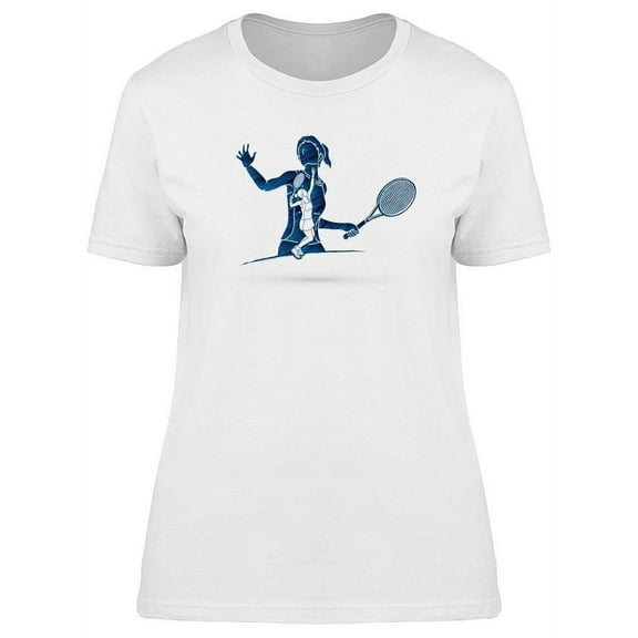Double Exposure Tennis Player T-Shirt Women -Image by Shutterstock, Female x-Large