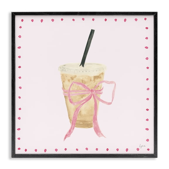 Stupell Industries Eclectic Glam Iced Coffee Black Framed Giclee Art, 12 x 12, by Lucille Price
