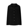thumbnail image 6 of Htigea Corduroy Cardigan for Women Long Sleeve Button Down Collared Tshirts Cardigans with Pockets Comfy Blouses Black,L, 6 of 6