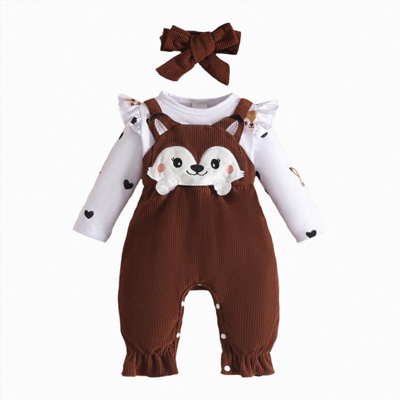 Toddler Baby Girl Fall Clothes Long Sleeve Sweatshirt Striped Pants Set Winter Casual Outfit Brown 6-9 Months