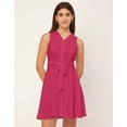 thumbnail image 2 of Moomaya V Neck Rayon Sleeveless Fit And Flare Dress Summer Fashion Women's Dress, 2 of 9