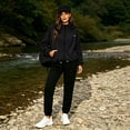 thumbnail image 5 of Lnmiateer Women Lightweight Waterproof Hooded Rain Jacket Zip Up Windbreaker With Pockets Packable Coat For Hiking Travel Outdoor Sports, 5 of 9