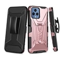 thumbnail image 2 of GW USA Case for T Mobile Revvl 6x 5G/Revvl 6 5G Case with Tempered Glass Screen Protector Hybrid Cover with Kickstand Phone Belt Clip Holster - Rose Gold, 2 of 6
