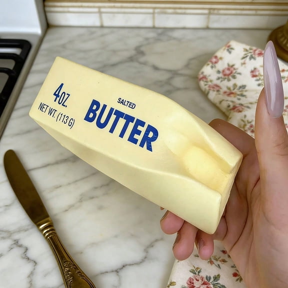 Moist Big Butter Bar Stress Ball - Ultra-Soft & Slow-Rising Squeeze for ASMR & Anxiety Relief, Sensory Fidget Gadget for Adults