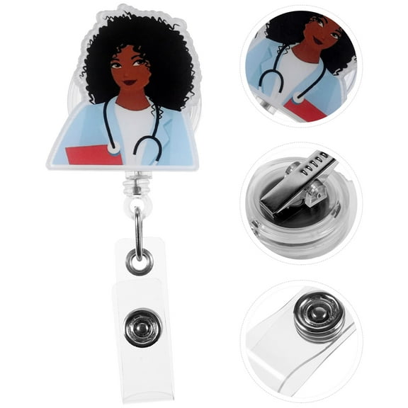 GOOHOCHY Retractable Acrylic Badge Holder with Creative Design for Doctors and Nurses Multi Color