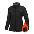 thumbnail image 2 of Little Donkey Andy Women's Lightweight Stand Collar Jacket Water Resistant Windbreaker Fleece Lined Warm Coat Black XS, 2 of 9