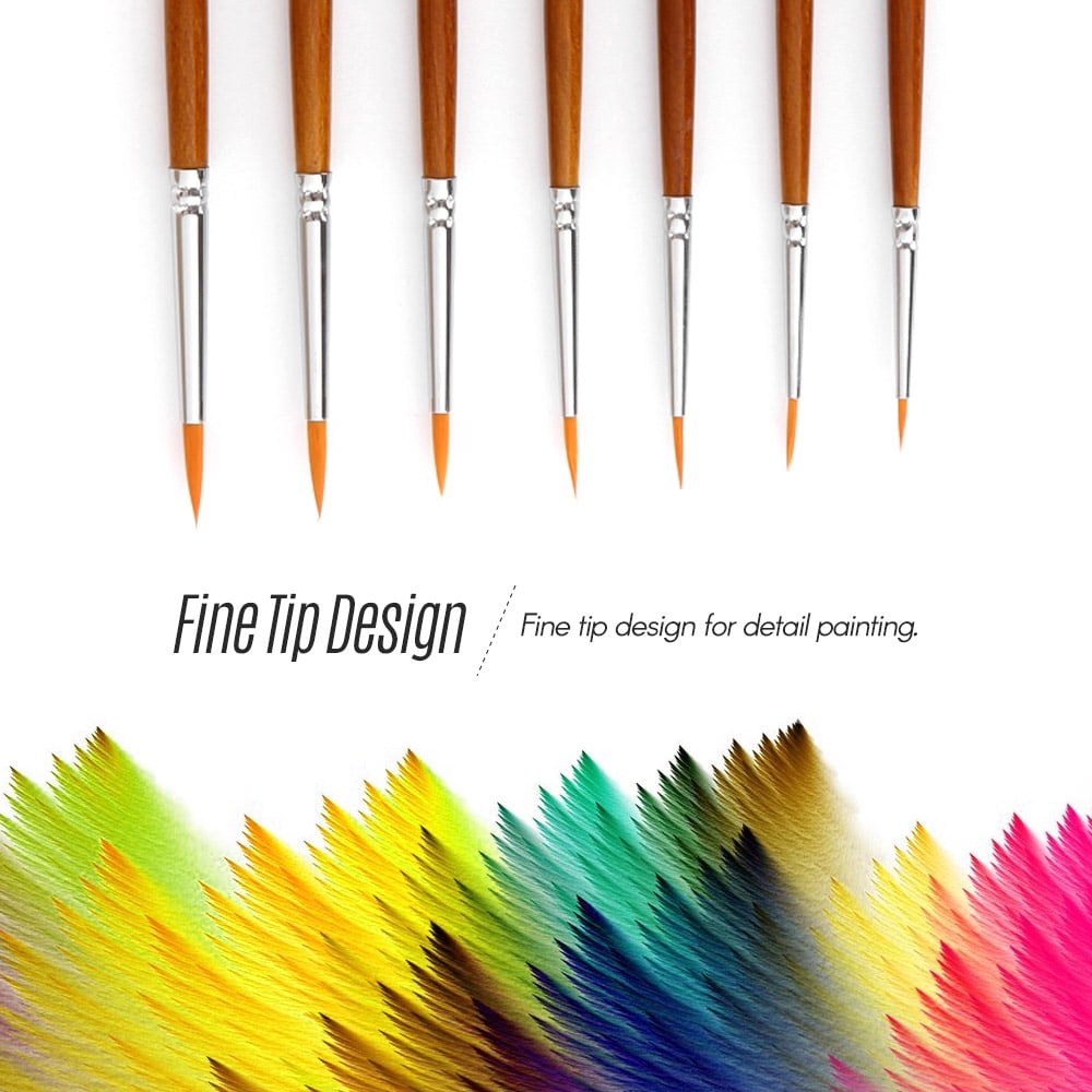 Paint Brush Set, Nylon Paint Brushes for Acrylic, Oil, Watercolor, 7 Brush Sizes