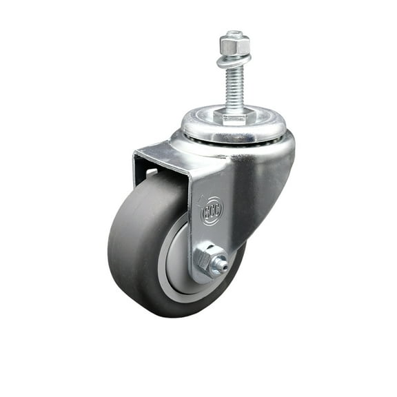 3 Inch Thermoplastic Rubber Wheel Swivel 10mm Threaded Stem Caster SCC